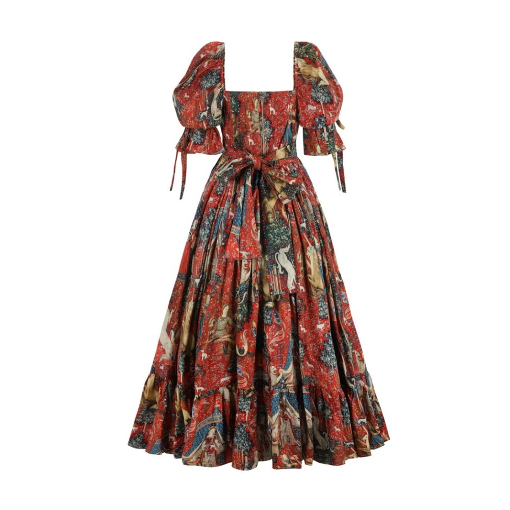 Selkie The Lady and the Unicorn Market Midi Dress Small - Picture 2 of 8